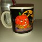 Angry Pumpkin with Witch, Black Cat and Full Moon, Coffee Mug