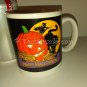 Angry Pumpkin with Witch, Black Cat and Full Moon, Coffee Mug