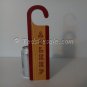 Red and Wood Grain Door Hanger, Awake / Asleep