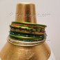 A Group of 14 Shades of Green Stacking Bracelets