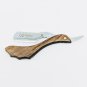 Straight Barber Razor Solid Wood Handle, Plus 100 Single Edge Derby Blades