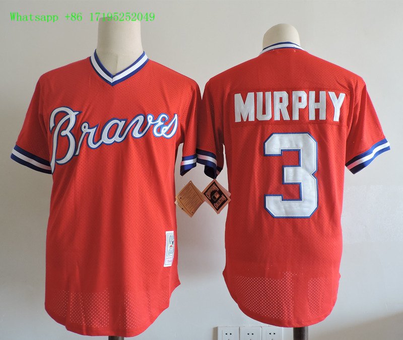 3 Dale Murphy Stitched Baseball Jersey Color red 1