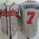 7 Dansby Swanson Stitched Baseball Jersey Color grey 1