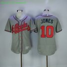 10 Chipper Jones Stitched Baseball Jersey Color grey 1