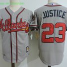 23 David Justice Stitched Baseball Jersey Color grey 1