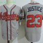 23 David Justice Stitched Baseball Jersey Color grey 1