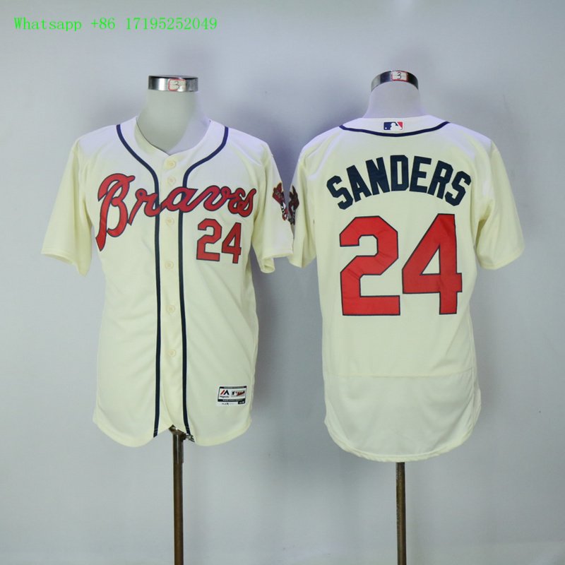 24 Deion Sanders Stitched Baseball Jersey Color 1