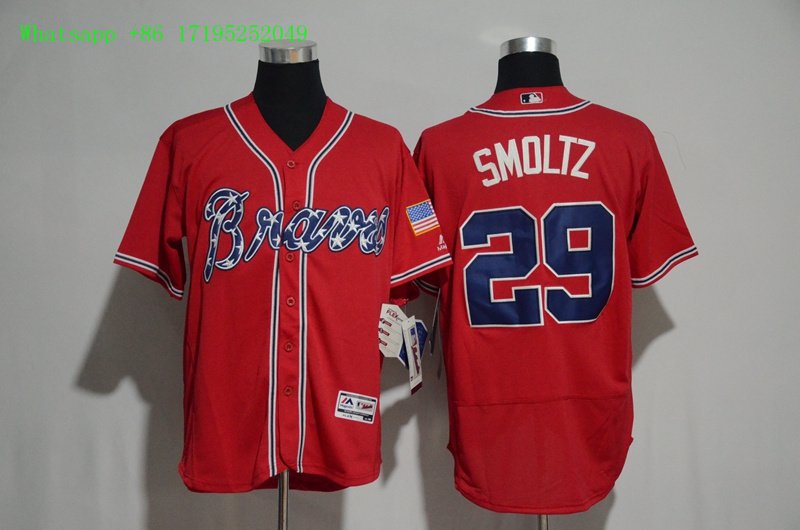 29 John Smoltz Stitched Baseball Jersey Color while 1