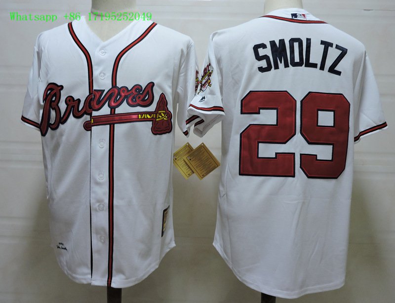 29 John Smoltz Stitched Baseball Jersey Color while 2