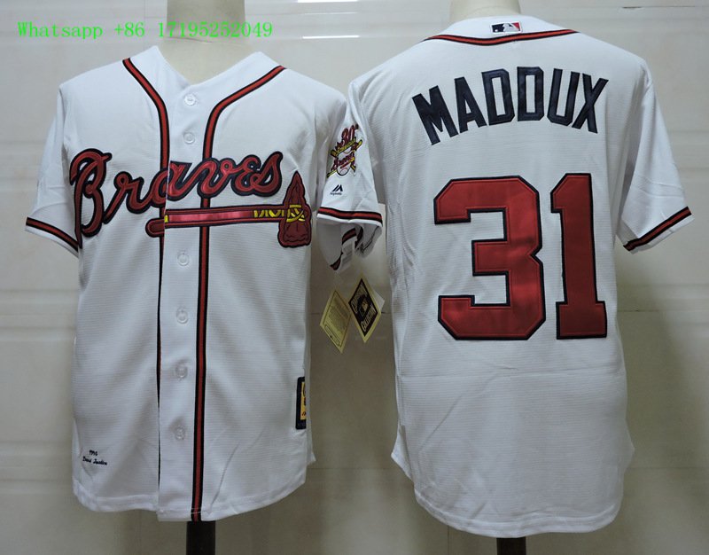 31 Greg Maddux Stitched Baseball Jersey Color while 1
