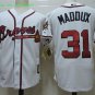 31 Greg Maddux Stitched Baseball Jersey Color while 1