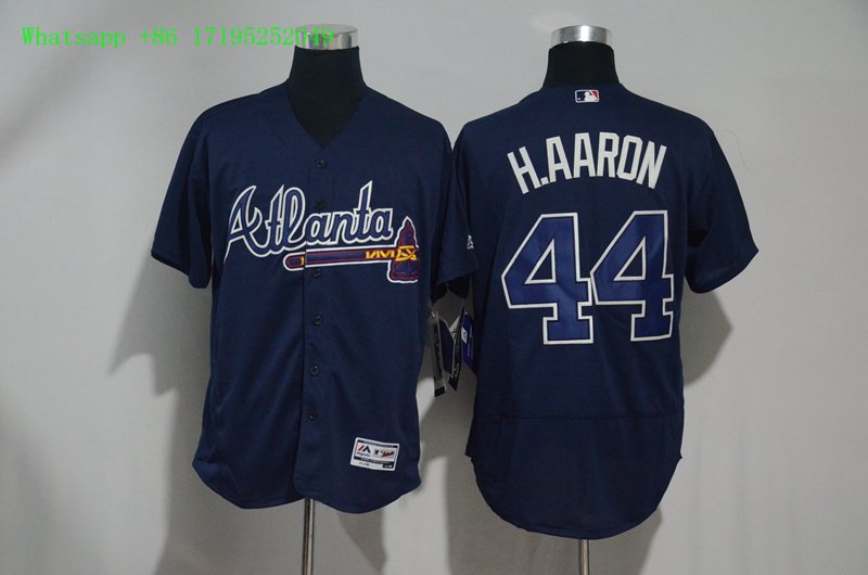 44 Hank Aaron Stitched Baseball Jersey Color 1