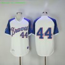 44 Hank Aaron Stitched Baseball Jersey Color while 1