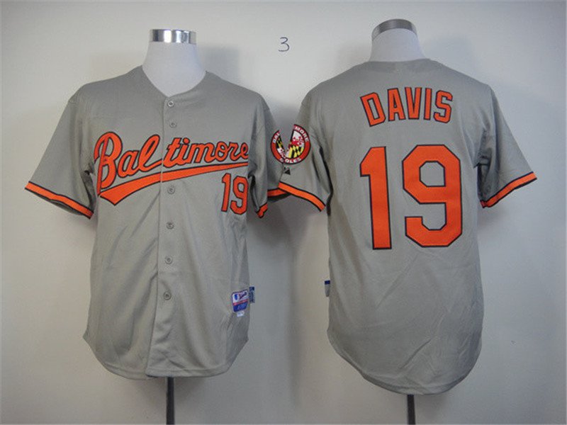 19 Chris Davis Stitched Baseball Jersey Color grey 1