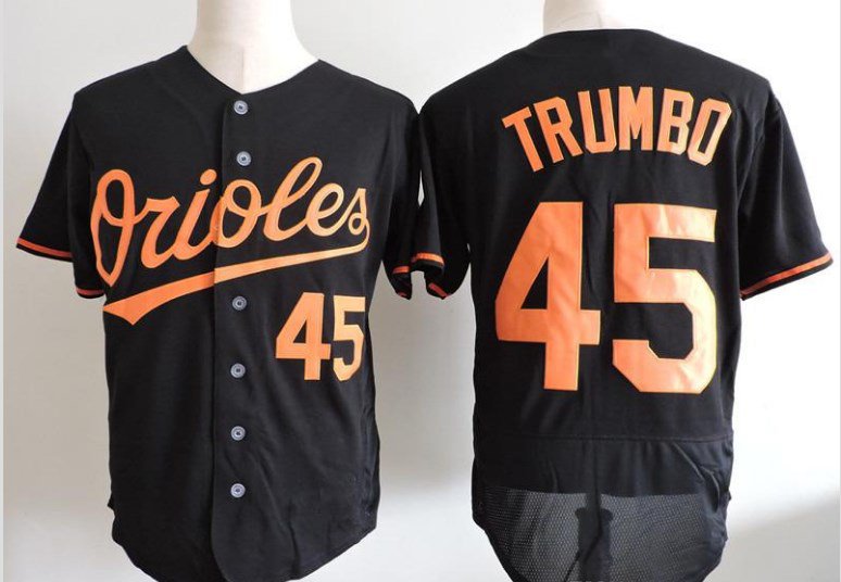 45 Mark Trumbo Stitched Baseball Jersey Color black 1
