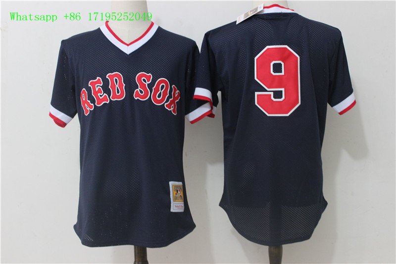 9 Ted Williams Stitched Baseball Jersey Color blue 2