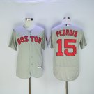 15 Dustin Pedroia Stitched Baseball Jersey Color grey 1