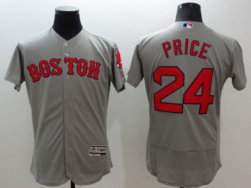 &Acirc;&nbsp;24 David Price Stitched Baseball Jersey Color grey 1