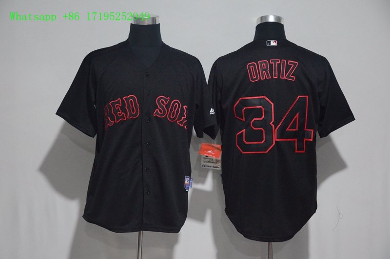 34 David Ortiz Stitched Baseball Jersey Color black 1
