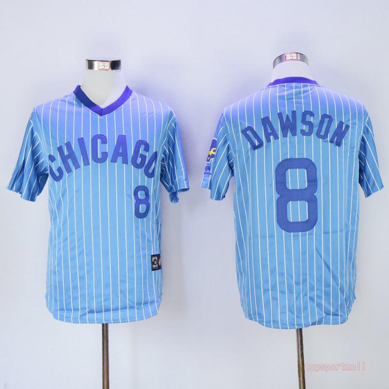8 Andre Dawson Stitched Baseball Jersey Color blue 2