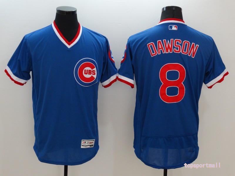 8 Andre Dawson Stitched Baseball Jersey Color blue 3
