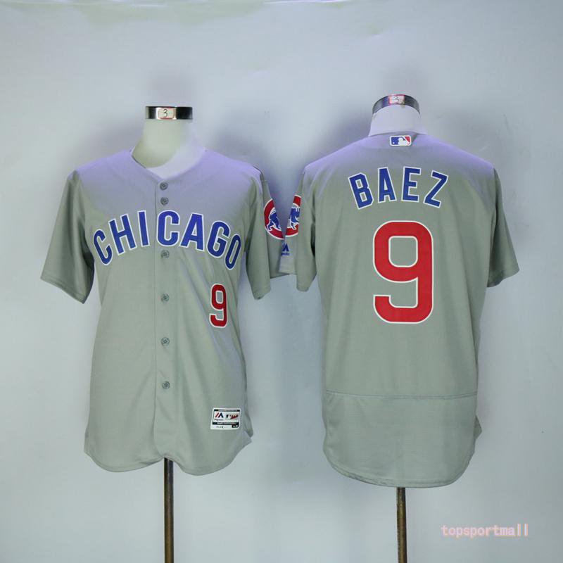 9 Javier Baez Stitched Baseball Jersey Color grey 1