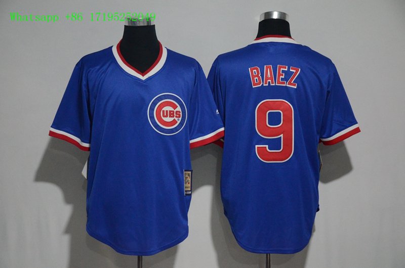 9 Javier Baez Stitched Baseball Jersey Color blue 2