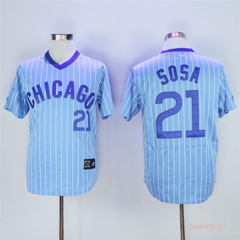 21 Sammy Sosa&Acirc;&nbsp;Stitched Baseball Jersey Color blue 2