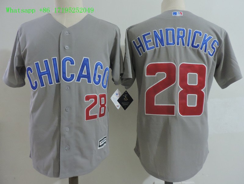 28 Kyle Hendricks&Acirc;&nbsp;Stitched Baseball Jersey Color grey 1