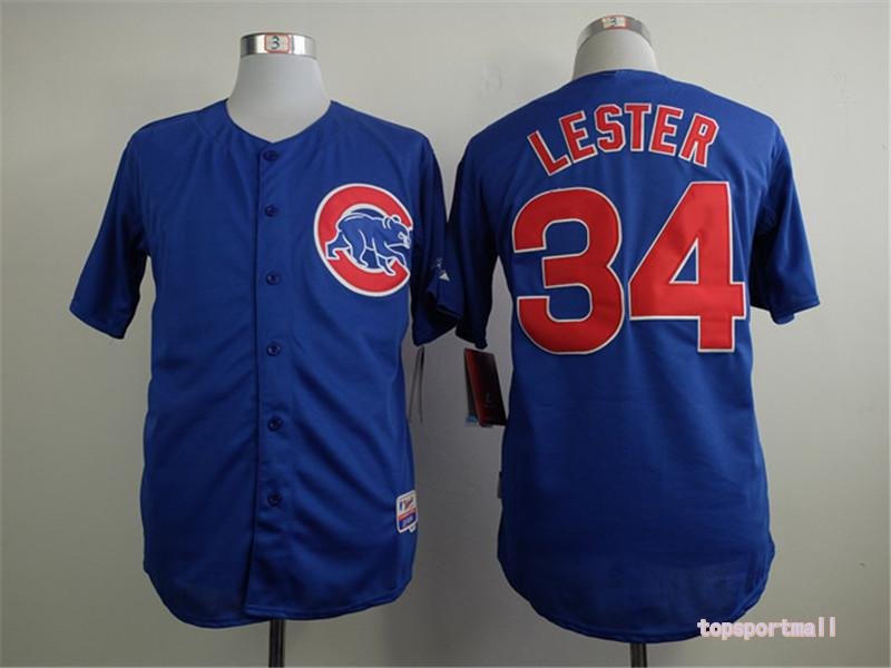 34 Jon Lester&Acirc;&nbsp;Stitched Baseball Jersey Color blue 1
