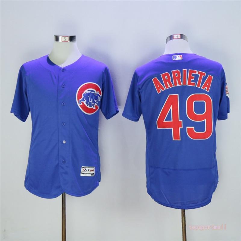 49 Jake Arrieta Stitched Baseball Jersey Color blue 1