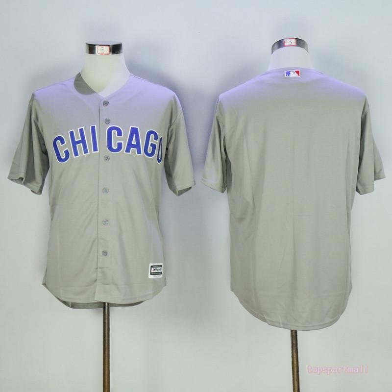 Chicago Cubs&Acirc;&nbsp;blank Stitched Baseball Jersey Color grey 3
