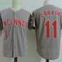 11 Barry Larkin Stitched Baseball Jersey Color grey 1