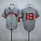 19 Bob Feller Stitched Baseball Jersey Color grey 1