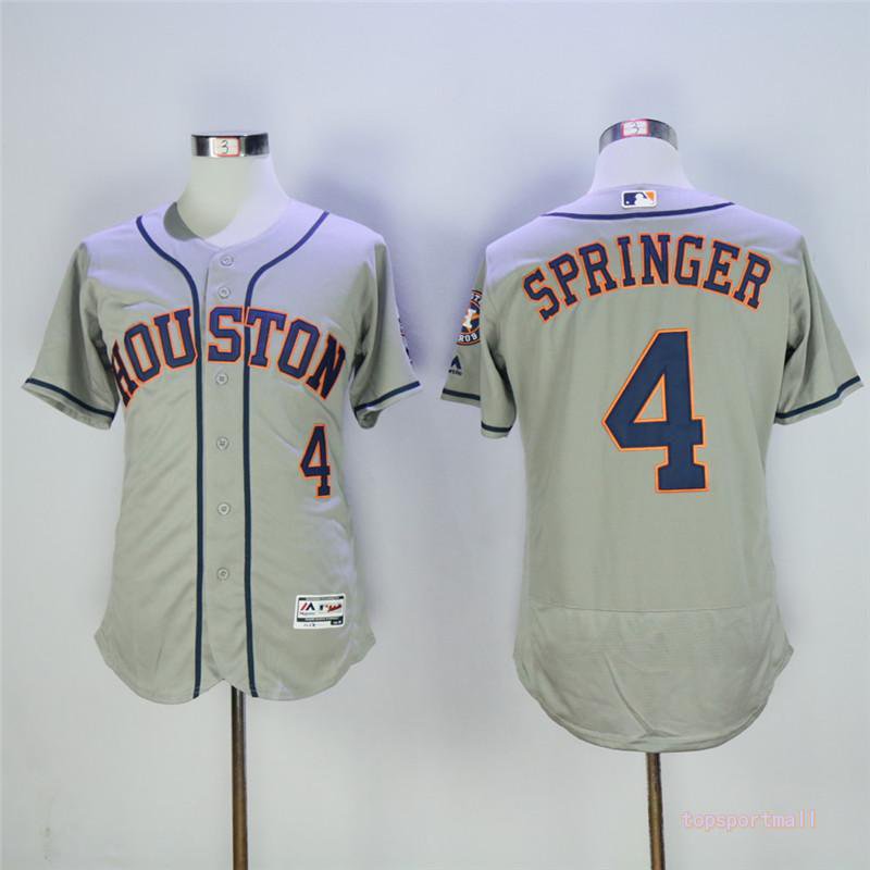 4 George Springer&Acirc;&nbsp;Stitched Baseball Jersey Color grey 1