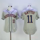 11 Evan Gattis Stitched Baseball Jersey Color grey 1
