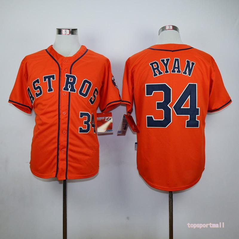 34 Nolan Ryan&Acirc;&nbsp;Stitched Baseball Jersey Color orange 1