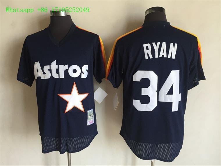 34 Nolan Ryan&Acirc;&nbsp;Stitched Baseball Jersey Color blue 1