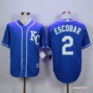 2 Alcides Escobar Stitched Baseball Jersey Color blue 1