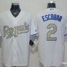 2 Alcides Escobar Stitched Baseball Jersey Color while 2