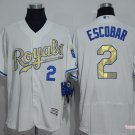 2 Alcides Escobar Stitched Baseball Jersey Color while 1