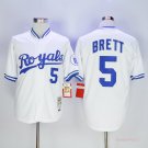 5 George Brett Stitched Baseball Jersey Color while 1