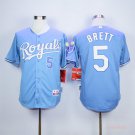 5 George Brett Stitched Baseball Jersey Color blue 2