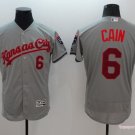 6 Lorenzo Cain Stitched Baseball Jersey Color grey 2