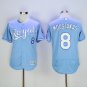  8 Mike Moustakas Stitched Baseball Jersey Color blue 3