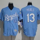13 Salvador Perez Stitched Baseball Jersey Color blue 1