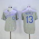 13 Salvador Perez Stitched Baseball Jersey Color grey 1
