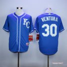 30 Yordano Ventura Stitched Baseball Jersey Color blue 1