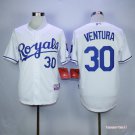 30 Yordano Ventura Stitched Baseball Jersey Color while 2