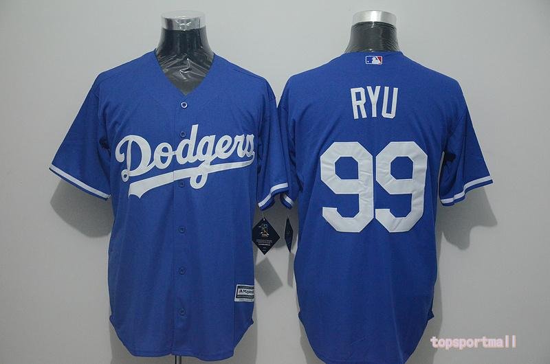 99 Hyun-Jin Ryu&Acirc;&nbsp;Stitched Baseball Jersey Color blue 1